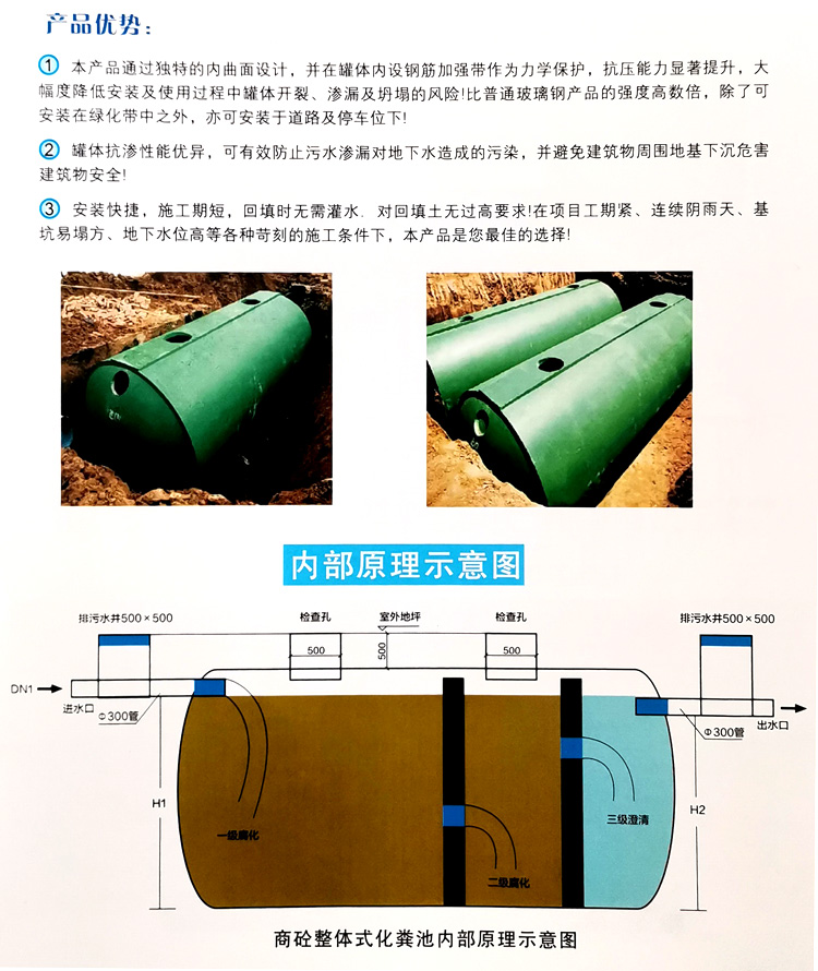 衡南玻璃钢化粪池